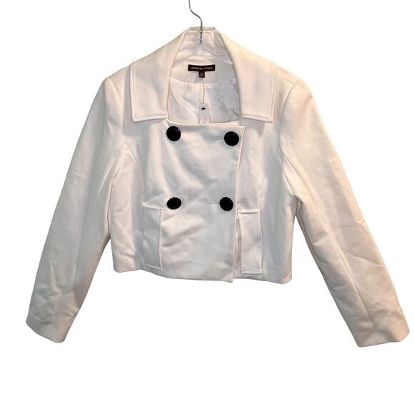 Adrienne Vittadini Jackets & Blazers - Adrienne Vittadini Double Breasted Crop Jacket Size 12 Autumn White Pockets NWT